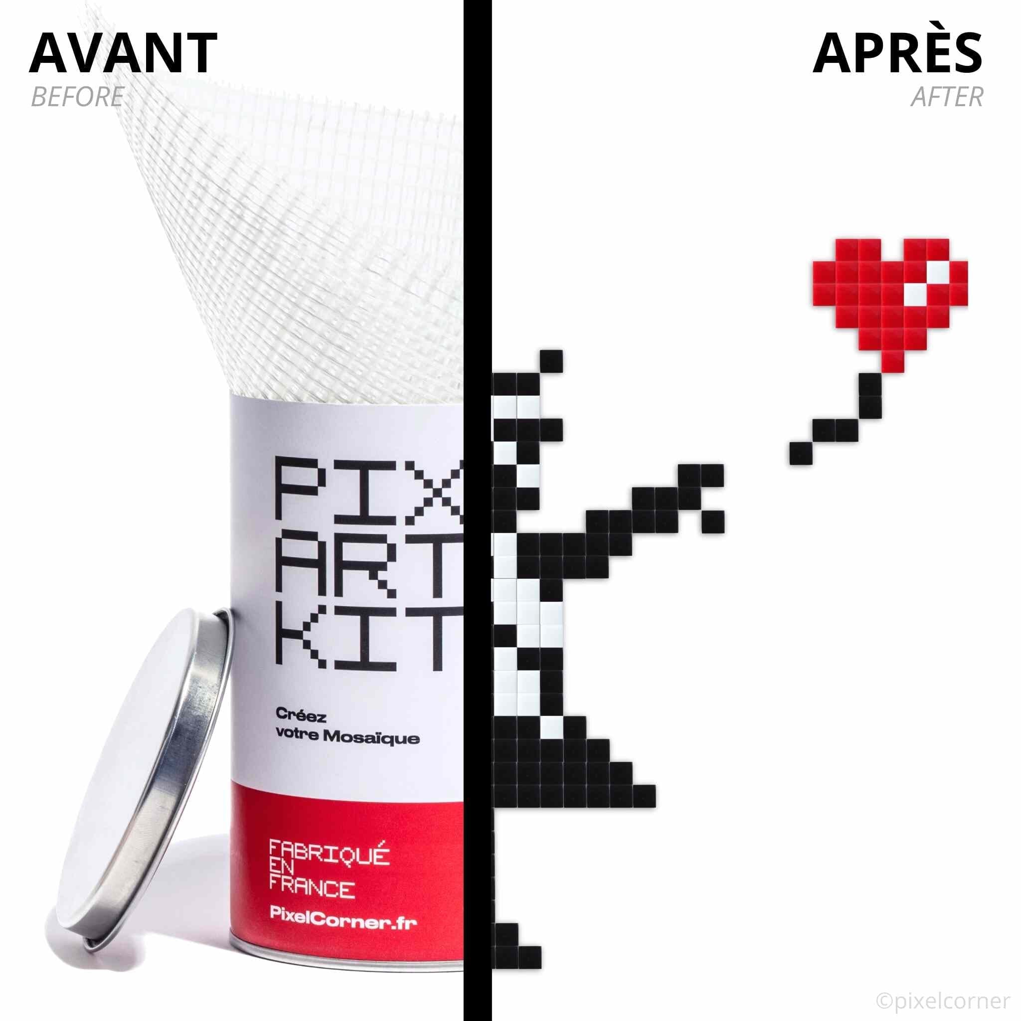 Big Girl with Balloon - Art kit mosaïque Pixel Corner